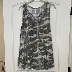 Camouflage V-Neck Tank Top